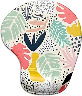 ITNRSIIET Mouse Pad, Ergonomic Mouse Pad with Gel Wrist Rest Support, Gaming Mousepad with Lycra Cloth, Non-Slip PU Base for Gaming Computer, Laptop, Home, Office & Travel,Abstract Flower