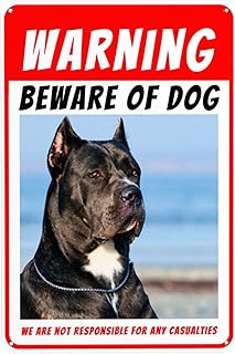 LSDINDF Cartel Perro Peligroso, Letrero de Cuidado con los Perros Personalizado, Foto y Texto de Perro Personalizados, Apt...