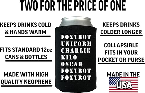 Miniatura 4 de Rogue River Tactical Funny Joke Militar Veterano Foxtrot Off, paquete de bandera rústica de Estados Unidos, botella de cerveza plegable, fundas