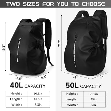 Motorcycle Backpack | Waterproof Helmet Backpacks for Men Large Capacity Storage Motorcycle Bag with Reflective Stripe, 50L