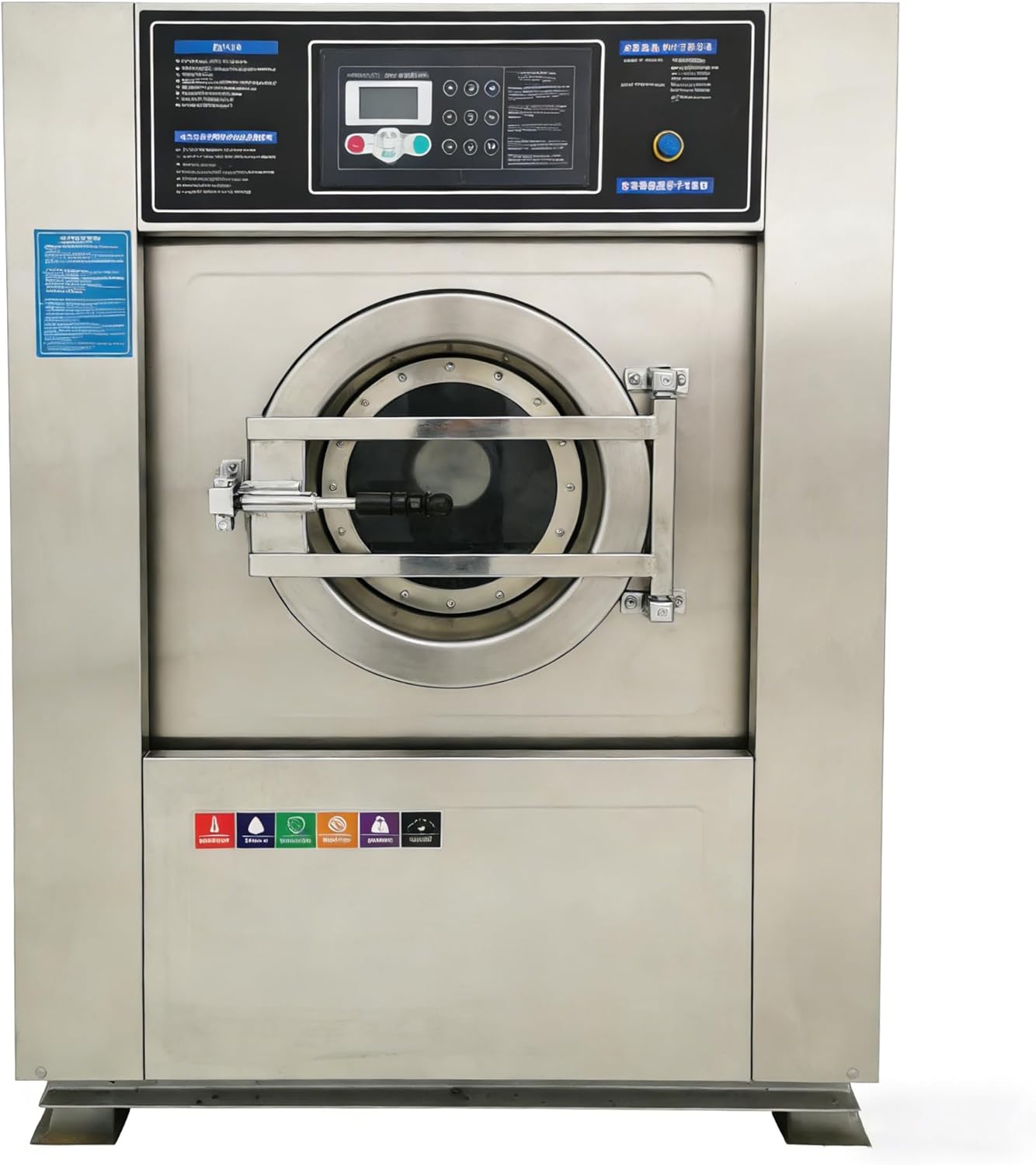 Industrial Washer Dryer Machine 44LBS Capacity, SUS304 Stainless Steel, Heavy Duty Laundry Washing Spining Drying Machine Wash+Spin+Dry All-in-One for Hotel, Laundry Shop 220V
