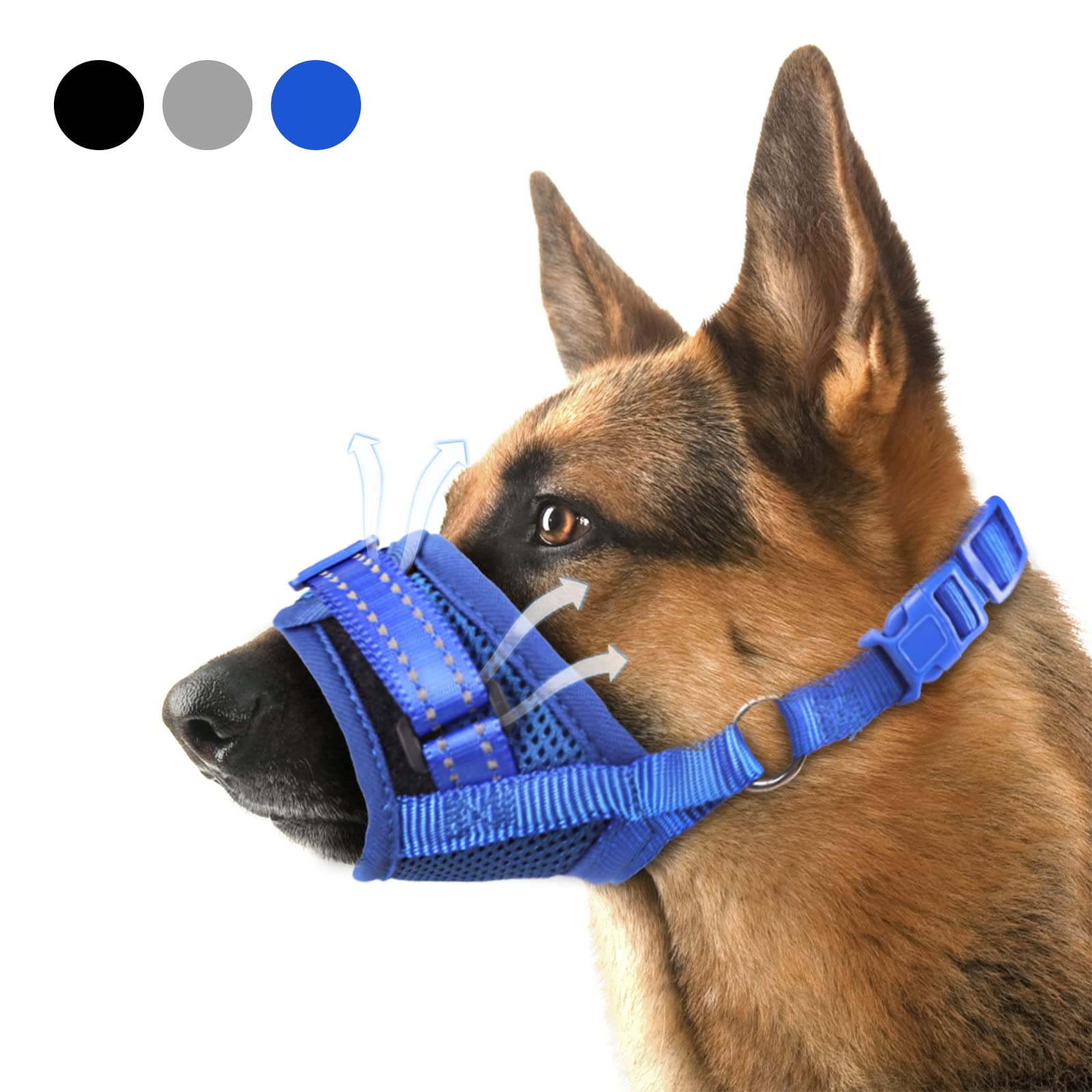 Buy Dog Muzzle,Nylon Soft Dog Muzzle for Large Dog,Breathable Mesh Dog