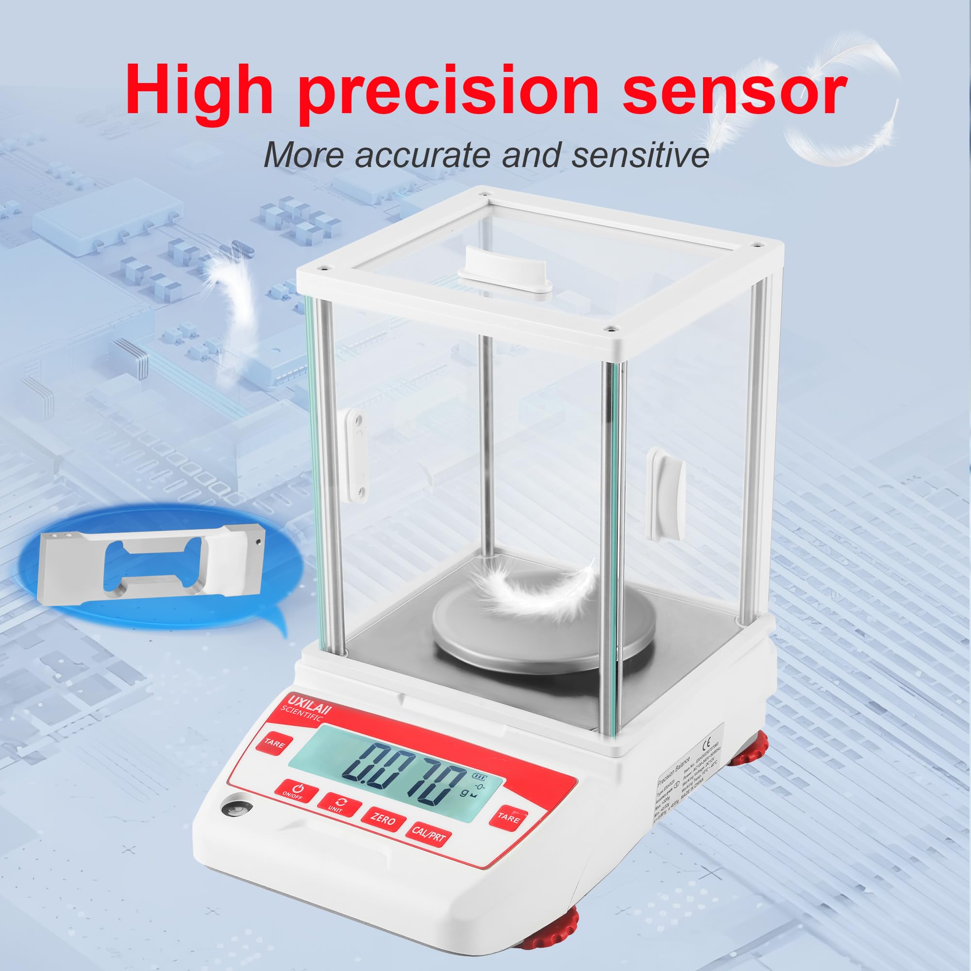 Bilancia analitica 1 mg GN ct Unità di precisione Bilancia analitica digitale RS232 Interfaccia Laboratorio Bilancia elettronica Display LCD con vetro parabrezza (320g0.001g)