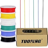 Vista 19 de TUOFENG Cable de conexión de núcleo sólido de 22 AWG, 6 cables de protoboard de diferentes colores de 30 pies cada uno, cable electrónico con PVC