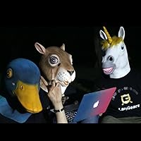 Vista 8 de LarpGears Máscara de ardilla de látex Máscara de animal de cabeza completa