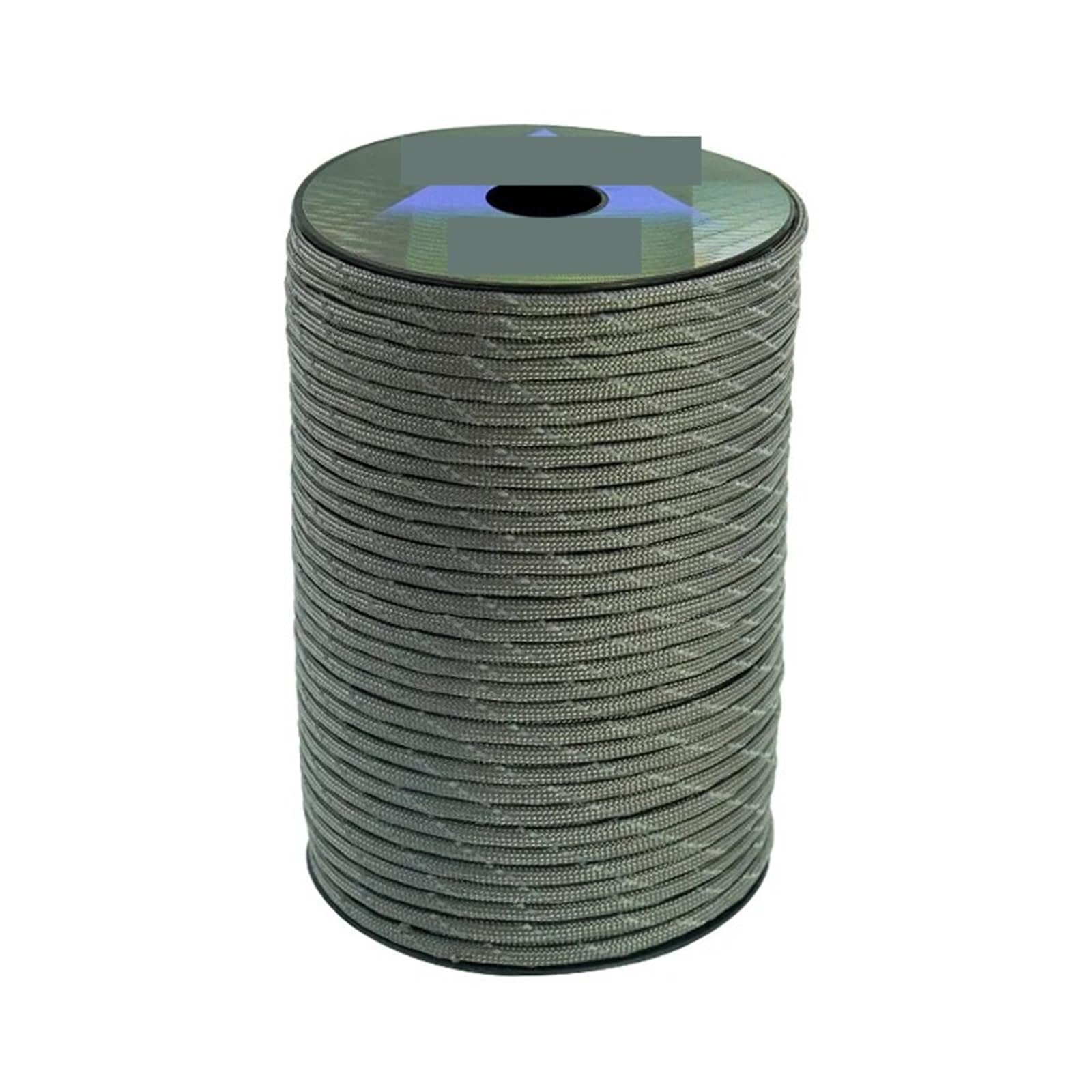 Paracord Reflective Paracord Rop 7 Strand 4mm 550 Parachute Cord Camping Tent Lanyard DIY Bracelet Weaving Rope(Fang Gray,31M)