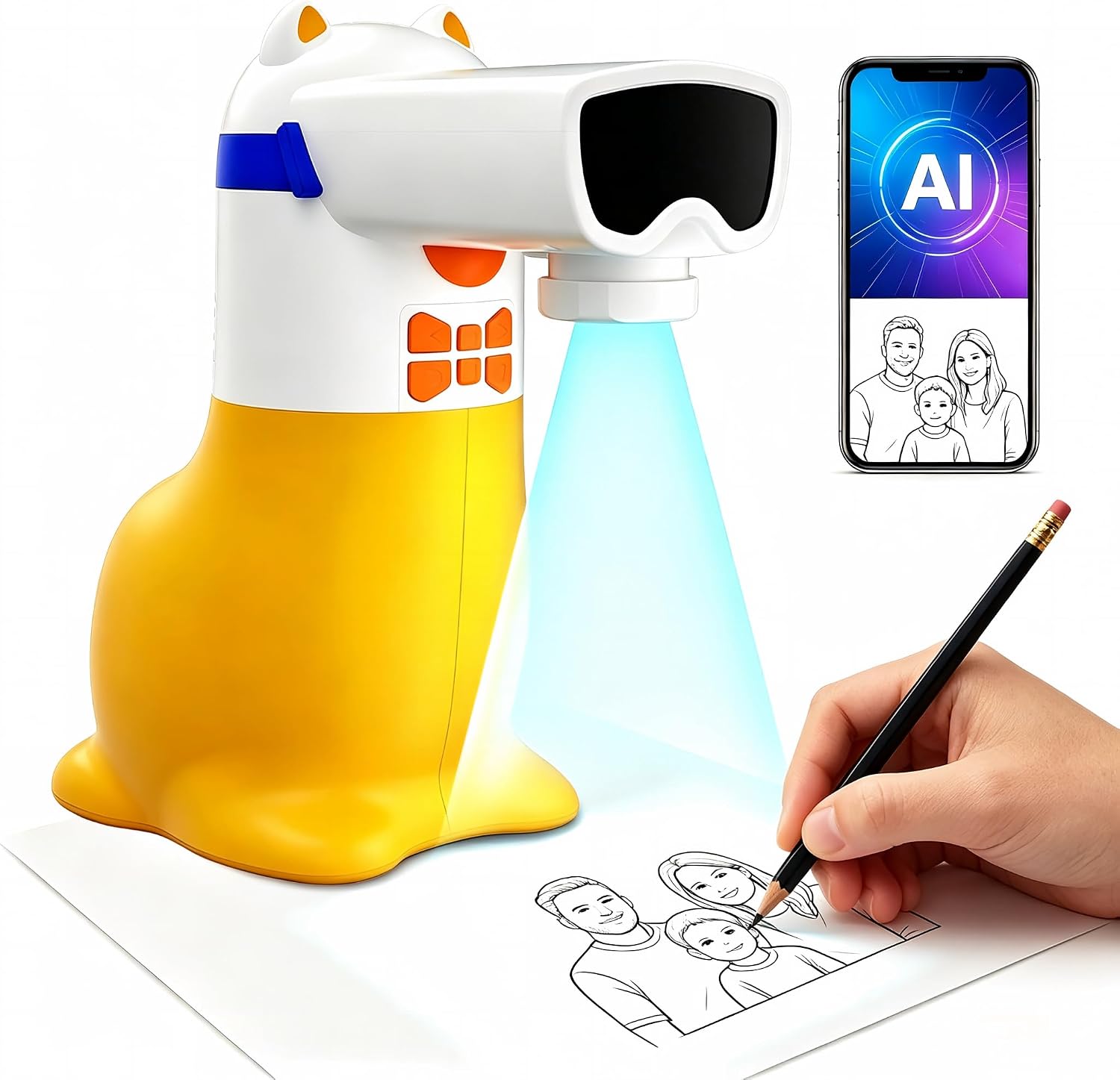 AI Drawing Projector for Kids, Birthday Gift Toy, Ages 5-12 | Christmas Gift for Boys and Girls, Turning Typed Ideas and Favorite Photos into Traceable Art