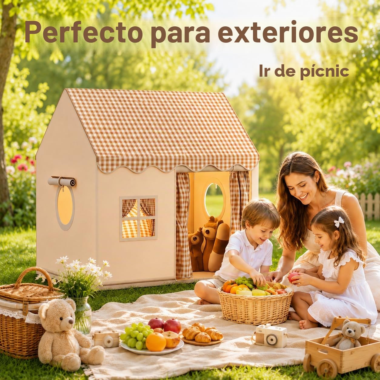 Tienda de Campaña Infantil,Tienda de Campaña Infantil de Princesa,Casita Infantil Tela de Juegos con Ventanas,Casa de Juegos para Interiores y Exteriores,Tienda De Juegos Interior para Niñas y Niños
