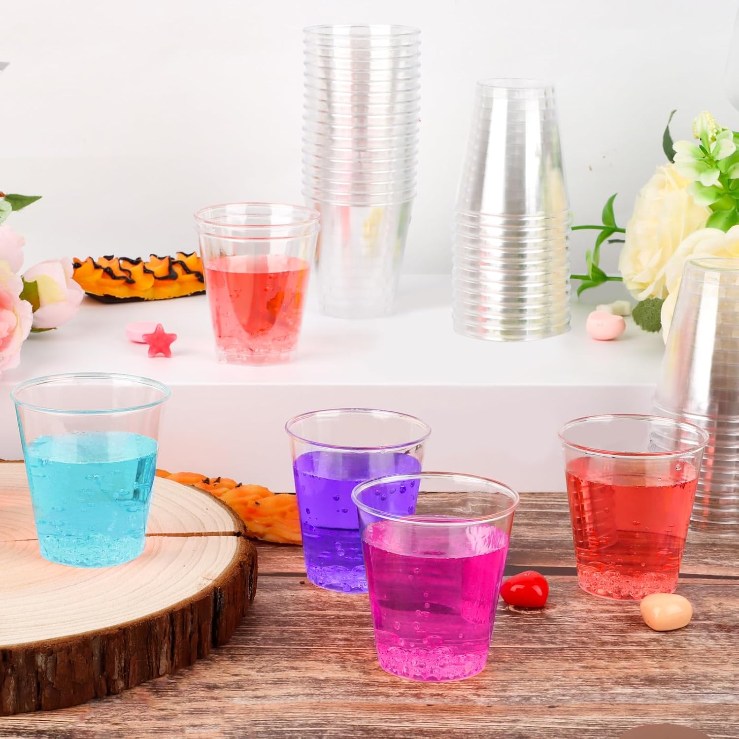 100 Pack Plastic Shot Glasses 2oz Mini Plastic Shot Glasses Plastics Disposable Cups for Men Women Birthday Party Weddings, Elegant Parties - Image 8