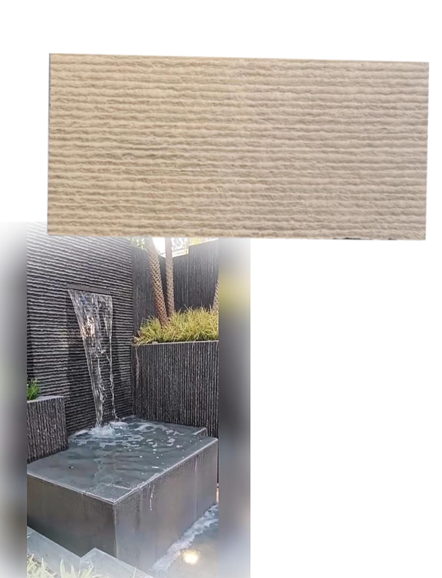 Paneles de Pared con Efecto Piedra, Panel Ligero de Chapa de imitación Piedra de PU - Pared Decorativa Impermeable y Fuente de Agua, fácil instalación (Color C) decoración