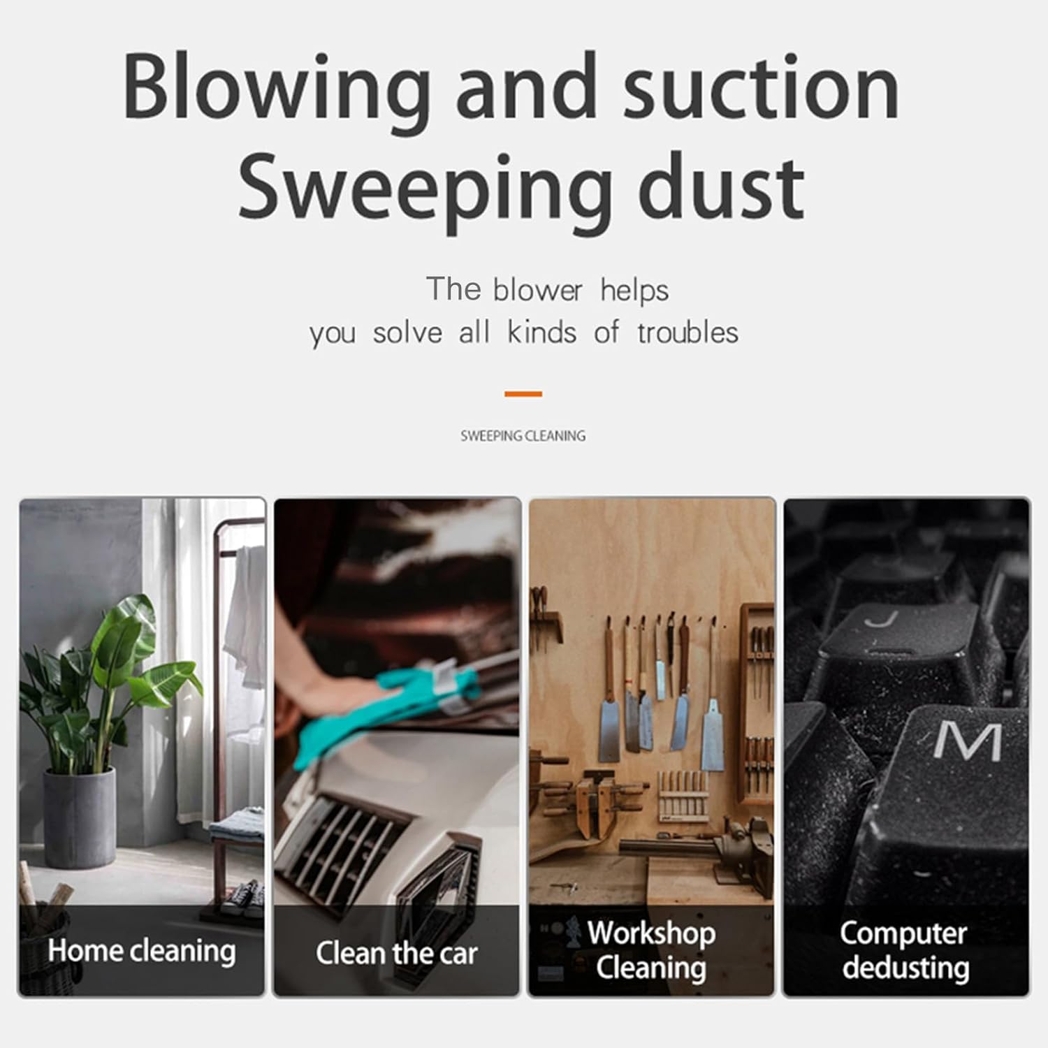 21V Cordless Leaf Blower, 2 in 1 Blower and Vacuum Cleaner with 2.0Ah Battery and Stepless Speed Control, for Patio Yard Garden Car Garage Cleaning (Black)