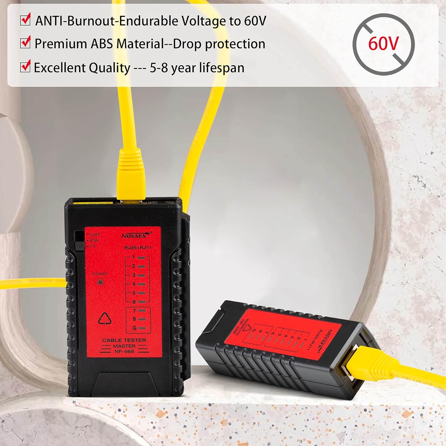 Tech Deals 🔥 KOLSOL Network Cable Tester 60V RJ45 RJ11 RJ12 Cat5 Cat6 UTP Phone LAN Wire Automatic Test Tool