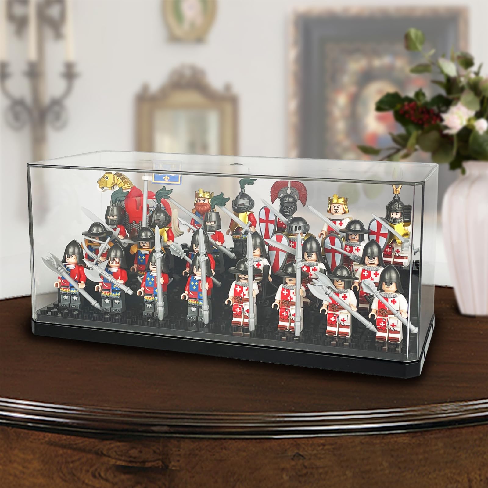 Banaone Vitrine Acrylique 4 Étagères Pour Figurines Et Blocs De Construction – Empilable, Anti-Poussière, Sans Montage