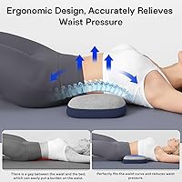 Vista 4 de Almohada de Soporte Lumbar para Cama, Almohadas de Espuma Viscoelástica para Alivio del Dolor de Espalda, Almohada de Alivio del Dolor Lumbar