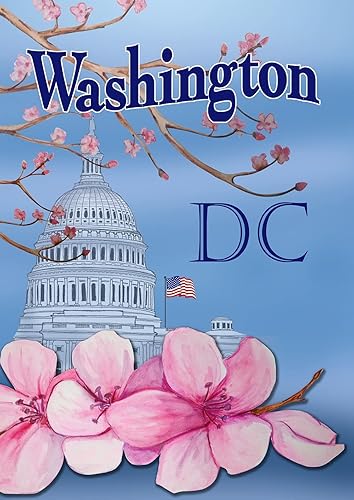 Miniatura 1 de Toland Home Garden 1012045 Washington Cherry Blossoms Washington DC - Bandera de 28 x 40 pulgadas, doble cara para decoración de patio y casa al