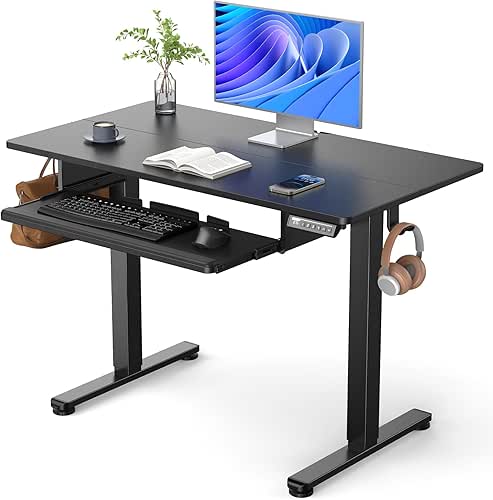 ErGear Electric Standing Desk with Keyboard Tray, 44x24 Inches Adjustable