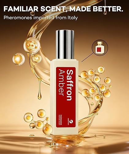 Miniatura 4 de PUREFITTECH Aceite de perfume de feromonas para mujeres, aceite de perfume de feromonas de larga duración con fragancia de ámbar azafrán, 0.68 onzas