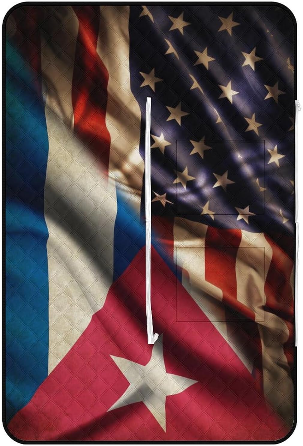 Fish American America Flag Picnic Blankets,Portable Waterproof Foldable Picnic Mat,Sandproof Outdoor Mat for Park Picnic Blanket Accessories for Adults