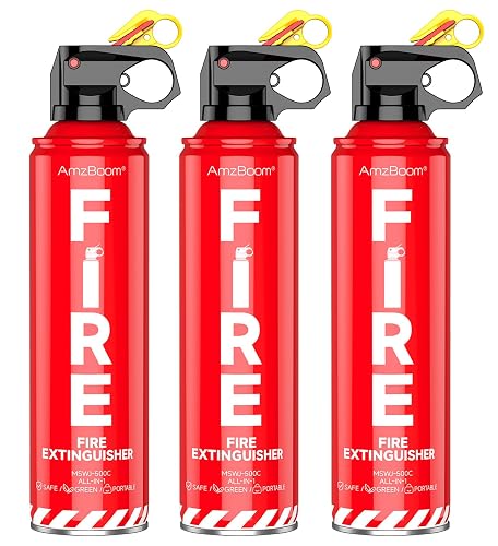 AmzBoom Fire Extinguisher for Home, Car, Kitchen, and Boat 3-Pack,