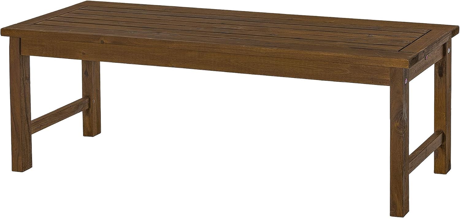 Walker Edison Rendezvous Modern Solid Acacia Wood Slatted