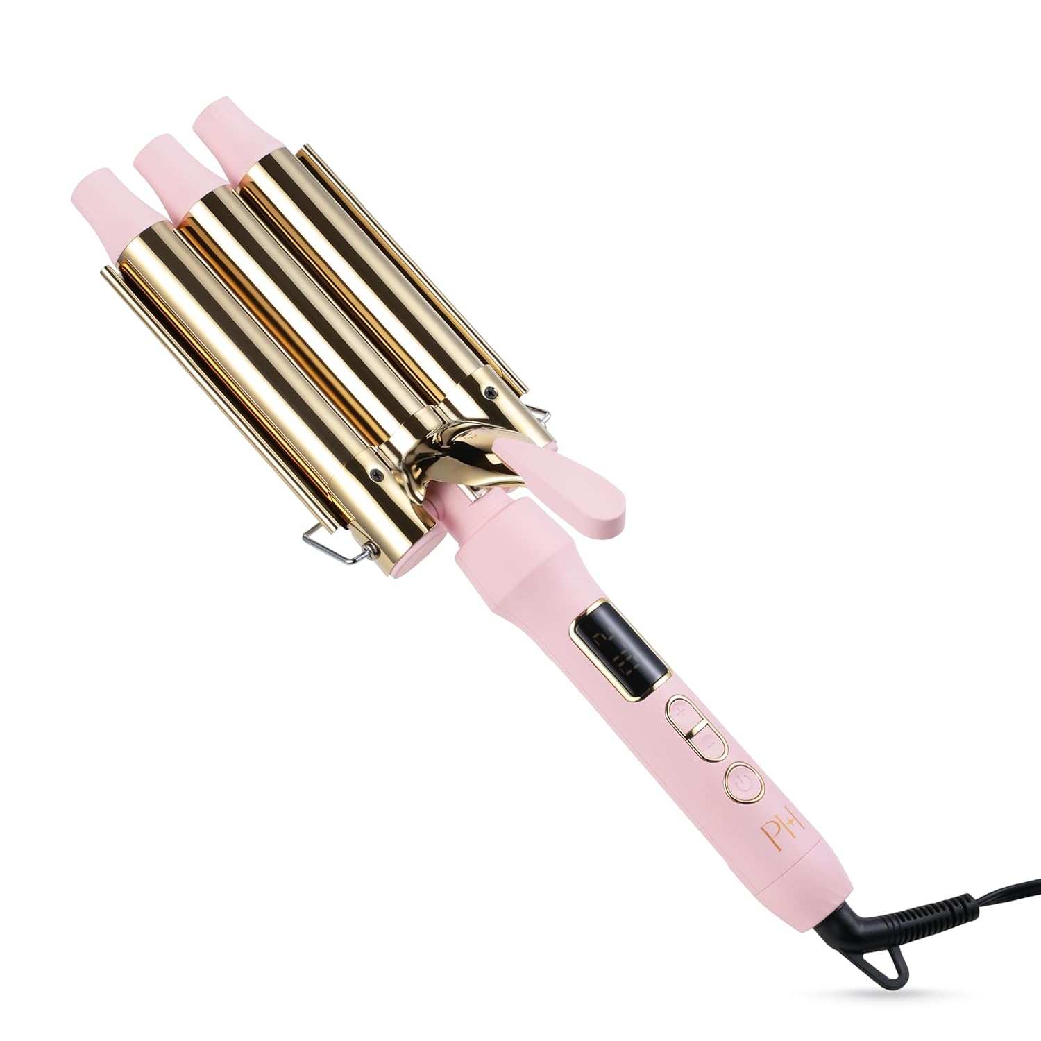 Paris Hilton - Triple Hair Waver, Professional Ceramic Curling Iron for Long-Lasting Beach Waves & Voluminous Styling (Pink)