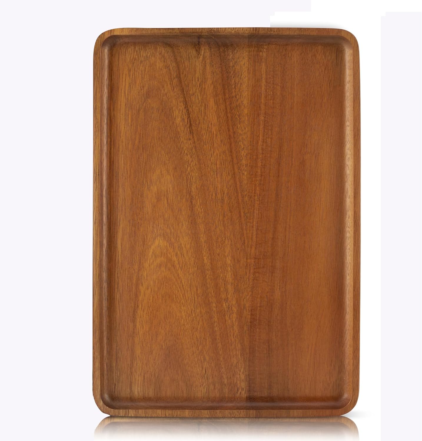 1 pcs 13"x 9" solid acacia wood serving tray rectangular wooden serving platter natural wooden board for bar coffee party 13x9 in