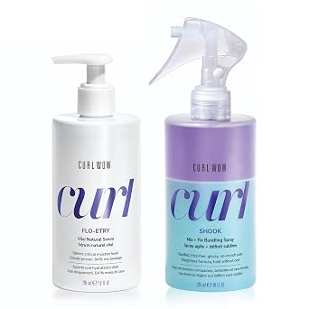 COLOR WOW Best Anti-Frizz Curl Styling Set - The ultimate curl styling power couple, Curl Wow SHOOK Spray and FLOETRY Serum for super hyrated, silky-soft, weightless, defined, frizz-free curls
