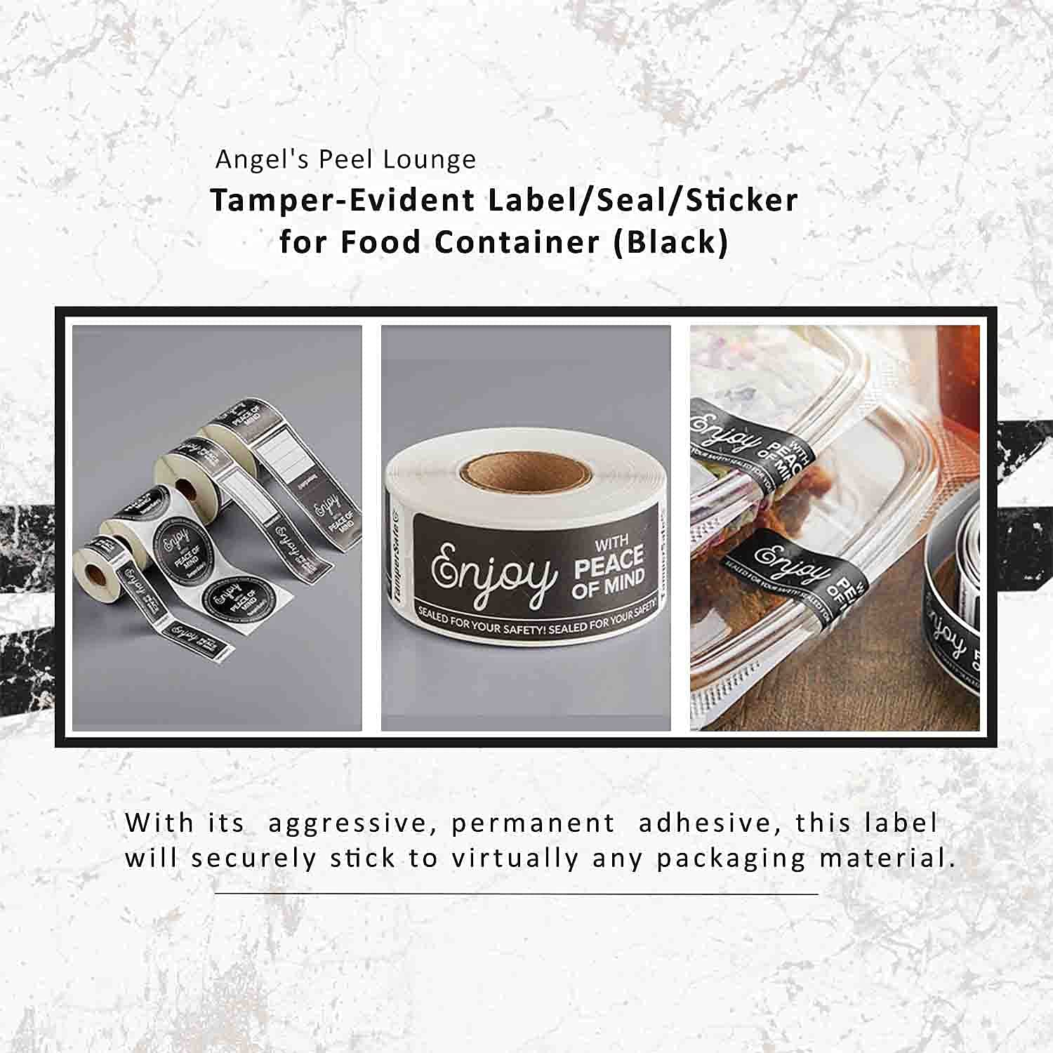 3x3 Inch Tamper Evident Seals Angel's Peel Lounge Tamper Proof Stickers - 3x3 Inch Security Seals, 250 Count Roll Security Seal Labels