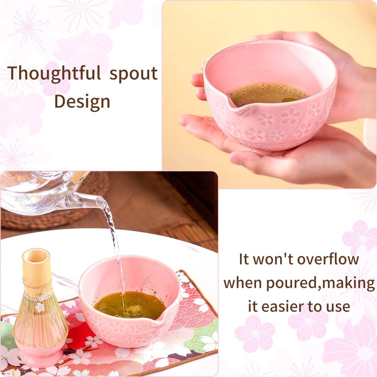 Matcha Whisk Set，Includes Matcha Bowl, Matcha Whisk and Holder, Bamboo Scoop, Scoop Rest, Sifter and Tea Towel, Ceremony Matcha Tea Making Tools - Image 4