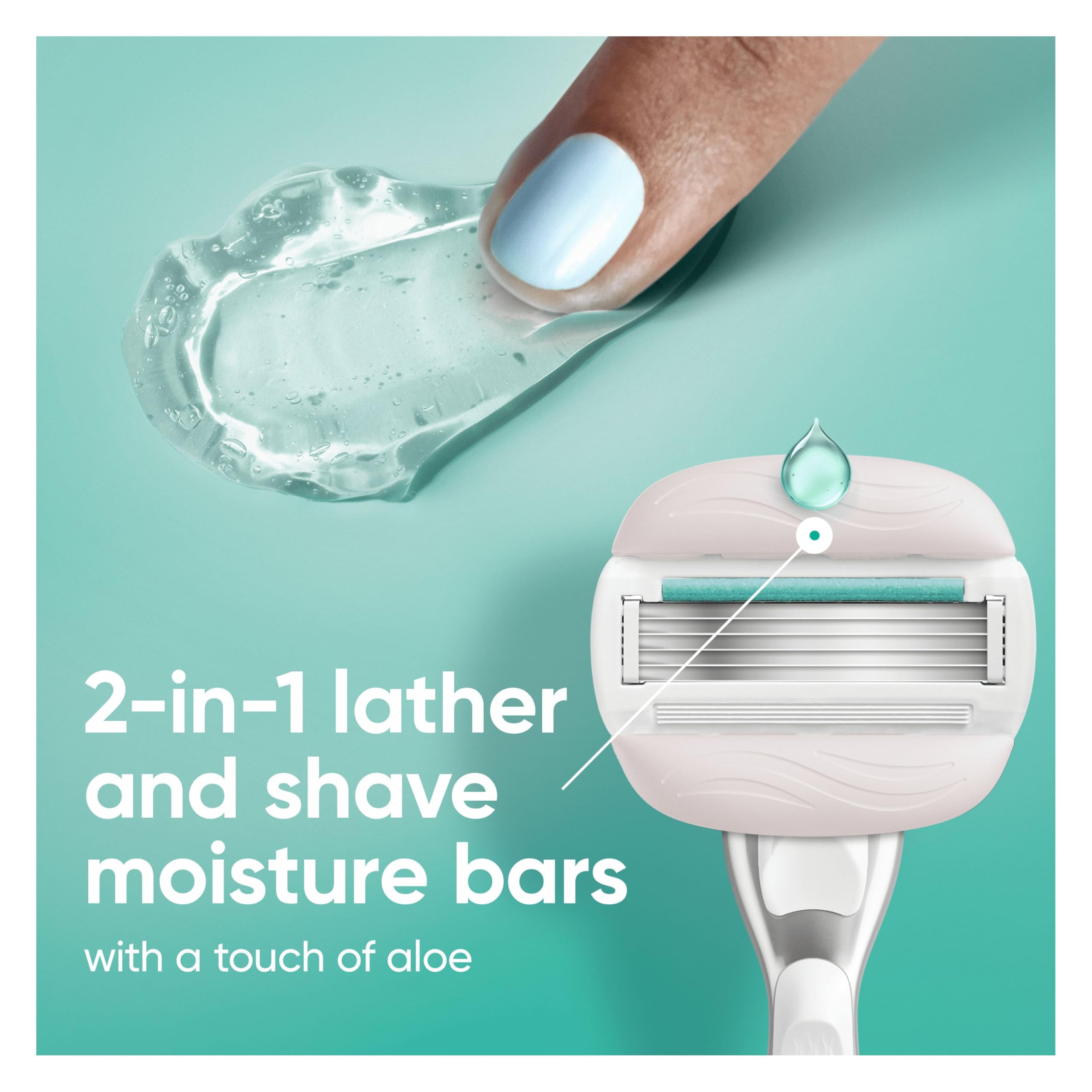 Gillette Venus Comfortglide Sensitive Maquinilla de Afeitar para Mujer, 1 Mango de Metal Y 6 Cuchillas de Recambio, Depilación Suave, Bandas Lubricantes con Aloe