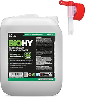BiOHY Nettoyant de sol pour robot aspirateur laveur (Bidon de 10l) + Robinet | concentré pour tous les robots d'essuyage et d'aspiration à fonction humide | durable & écologique (Wischroboter Frisch)
