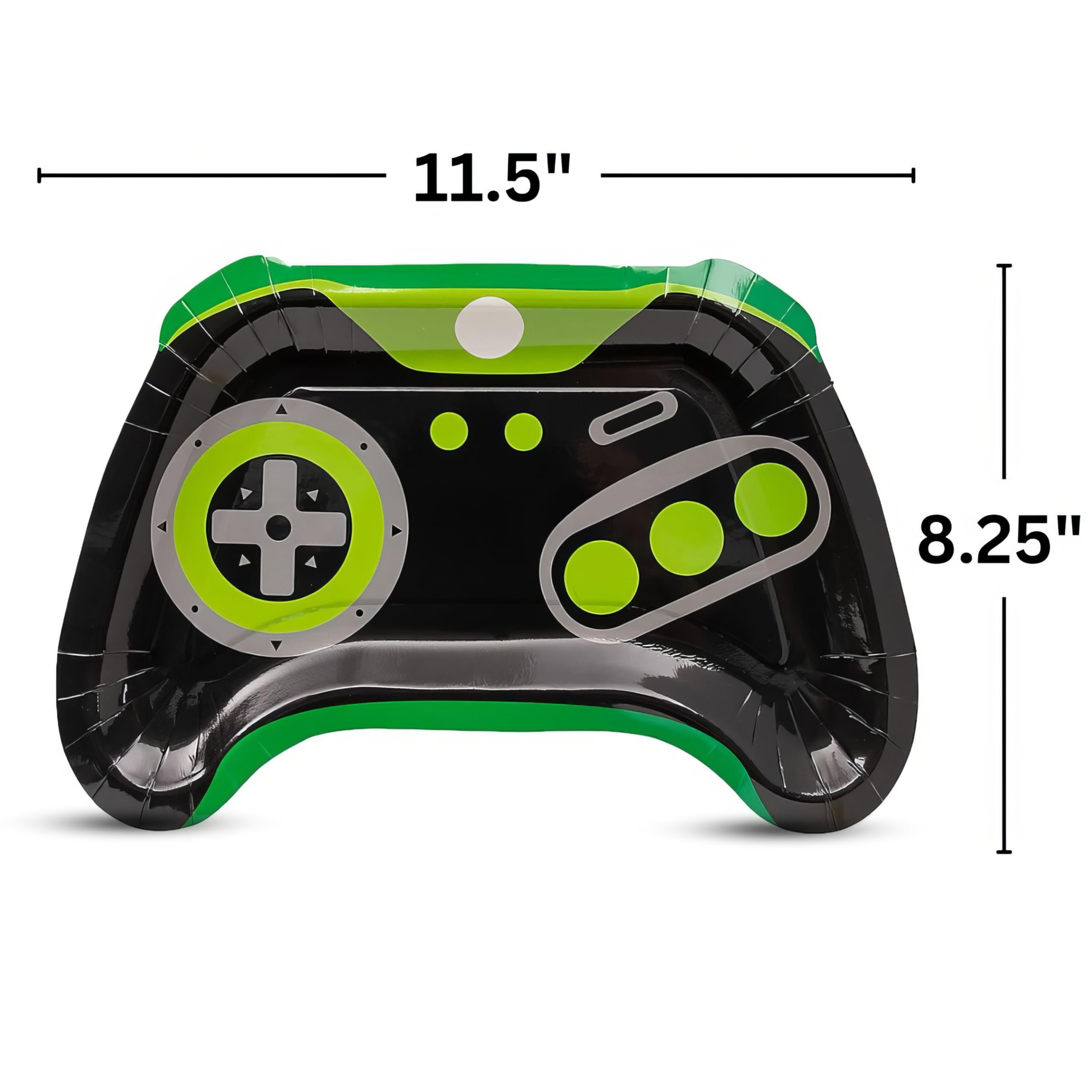 Fun Express Gamer Controller-Shaped Dinner Plates - Disposable Video Game Party Plates for Boys, Kids Birthday, Themed Party Decorations & Dessert Plates - 8 Pieces