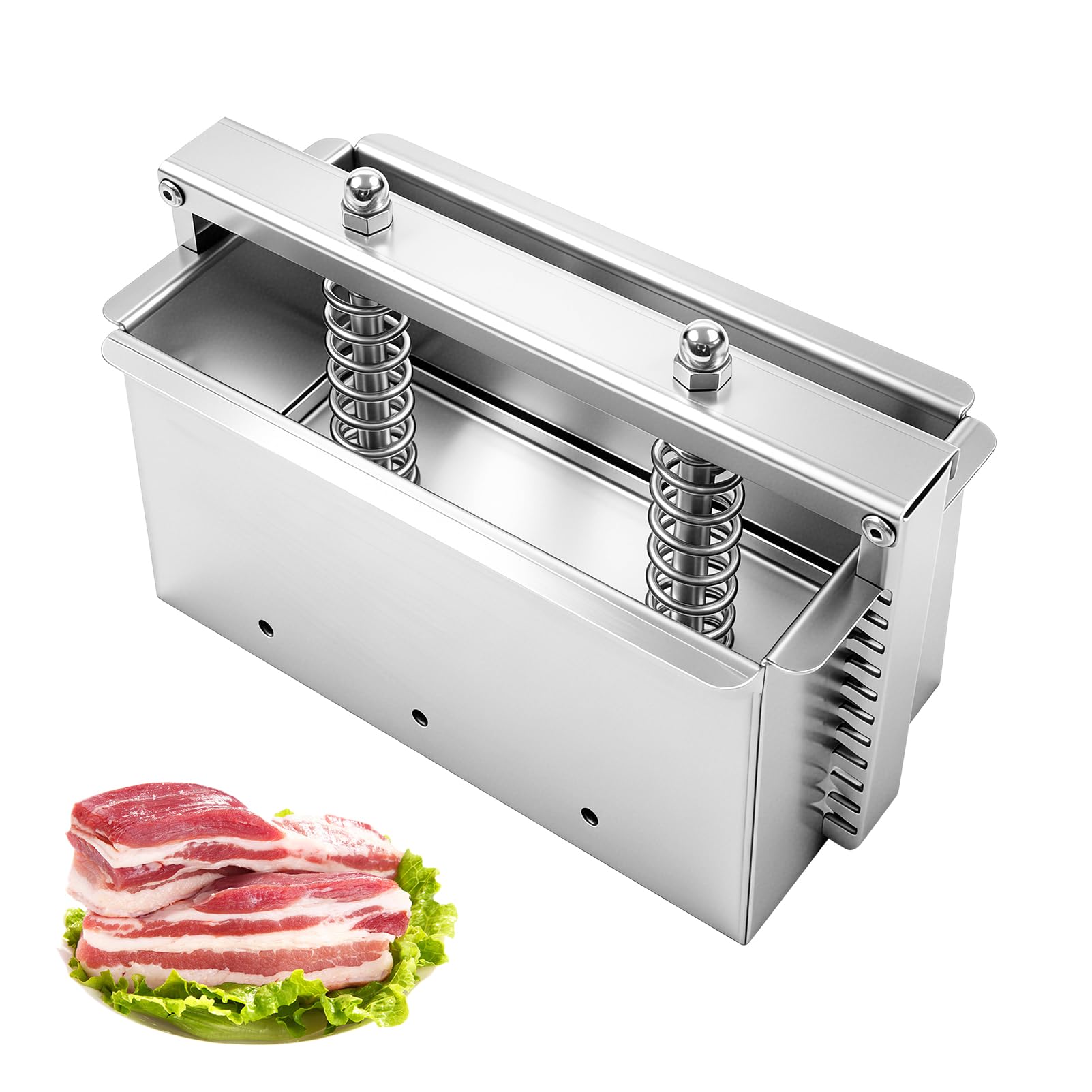 Prensa de carne de acero inoxidable 304, prensa casera de jamón con base extraíble, prensa rectangular para 1 kg de carne, práctica herramienta de cocina para carne, pecho, pechuga de pollo, rollo de