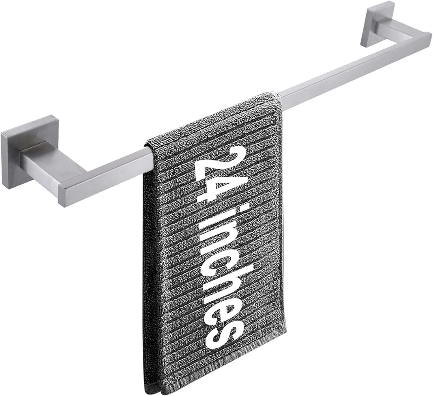 LANC 24-Inche Bathroom Towel Bar for Bathroom Wall Mounted Brushed Nickel Bath Towel Rack Stainless Steel Towel Rod for Toilet Kitchen Towel Holder Towel Hanger Towel Rail, A9010BN-L6 24 Inche Brushed Nickel