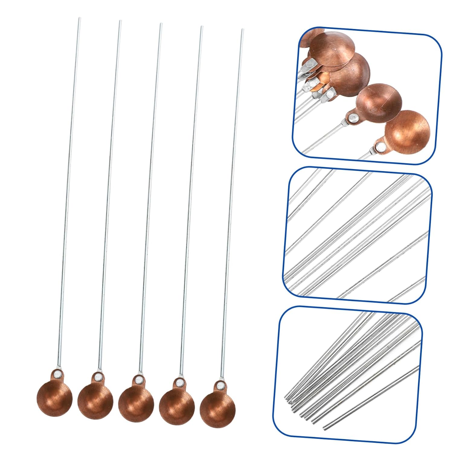 CHILDWEET 10pcs Copper Head Chemical Combustion Spoons High Temperature Resistant Lab Teaching Instrument Iron Burning Test Tool for Safe Experiment Use