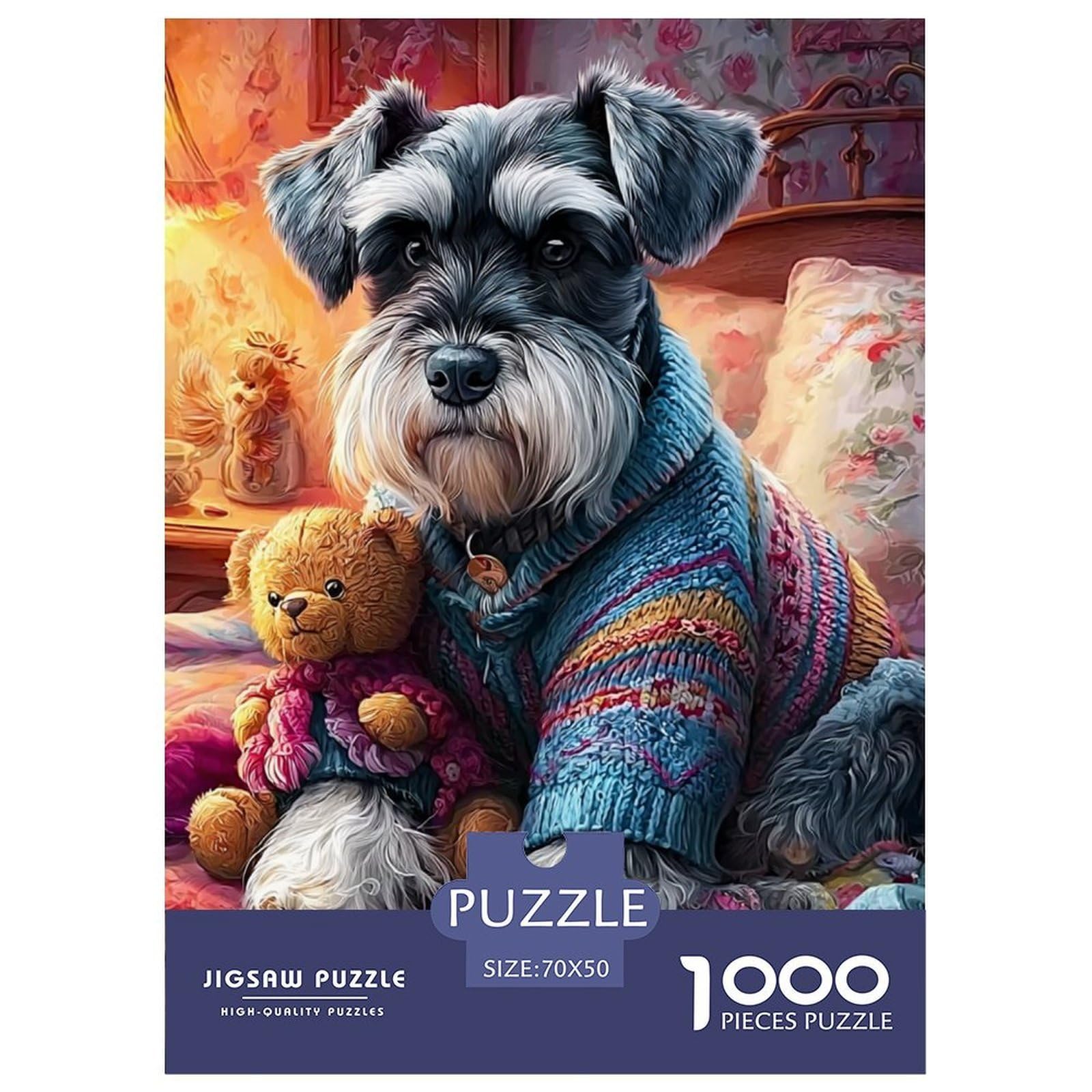 Schnauzer Jigsaw Puzzle Adult And Children Educational Games Gifts Rainy Days Fun Activities Birthday Jumbo Age 12+ for Adults 70x50cm/1000pcs