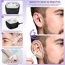Nose Wax Kit Men, Nose Ear Hair Waxing Kit for Men and Women with 120g Wax, 65 Sticks, Nose Ear Hair Removal Kit, USB Fast Heat, Smart Constant Temp, Multi-Accessories, Black