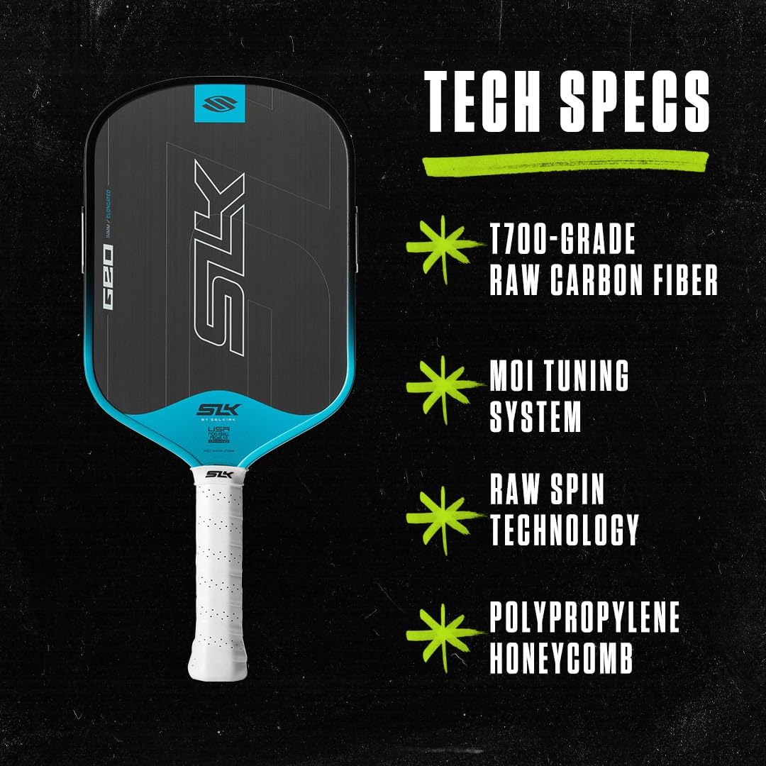 Selkirk Sport SLK Geo Pickleball Paddle | T700 Raw Carbon Fiber Pickleball Paddles | Massive Sweet Spot & Balance with Rev-Pro Core
