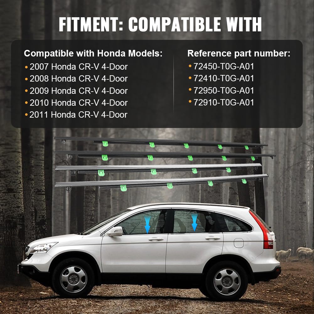 XYWOPO Fensterdichtungen Für Honda CR-V 2007-2011 - Chrom Zierleisten Dichtungsstreifen