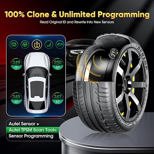 Miniatura 3 de Autel Sensor TPMS 2 en 1 315 MHz + 433 MHz MX-Sensor, sensor de presión de neumáticos a presión de 1 sensor, sensor TPMS inalámbrico programable y