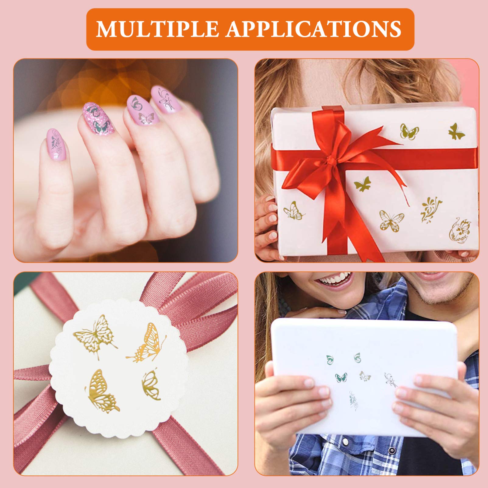 3 Set Adesivi Unghie Farfalle Autoadesivi E Decorazioni Per Manicure Te Per Unghie Gel Acriliche E Naturali Per E Personale 12 Fogli*3