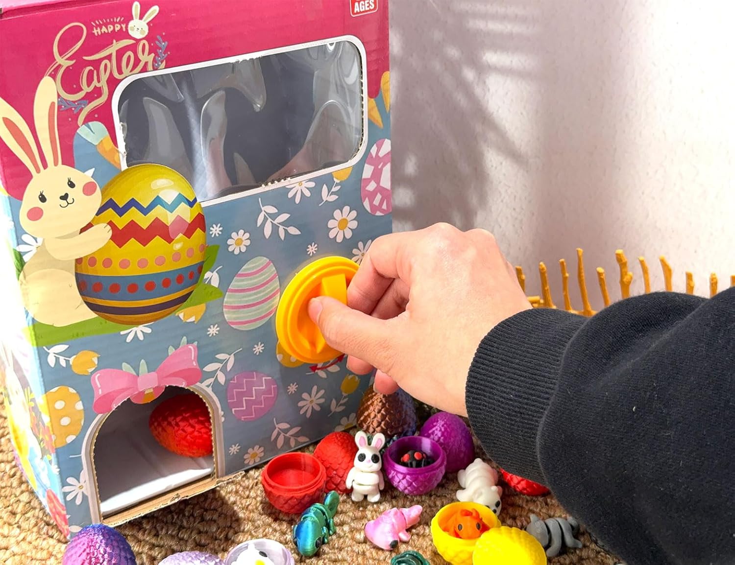 Prefilled Easter Eggs - 24pcs 3D Printed Easter Eggs with 3D Printed Articulated Animals for Easter Party Gifts,Party Favors & Basket Stuffers