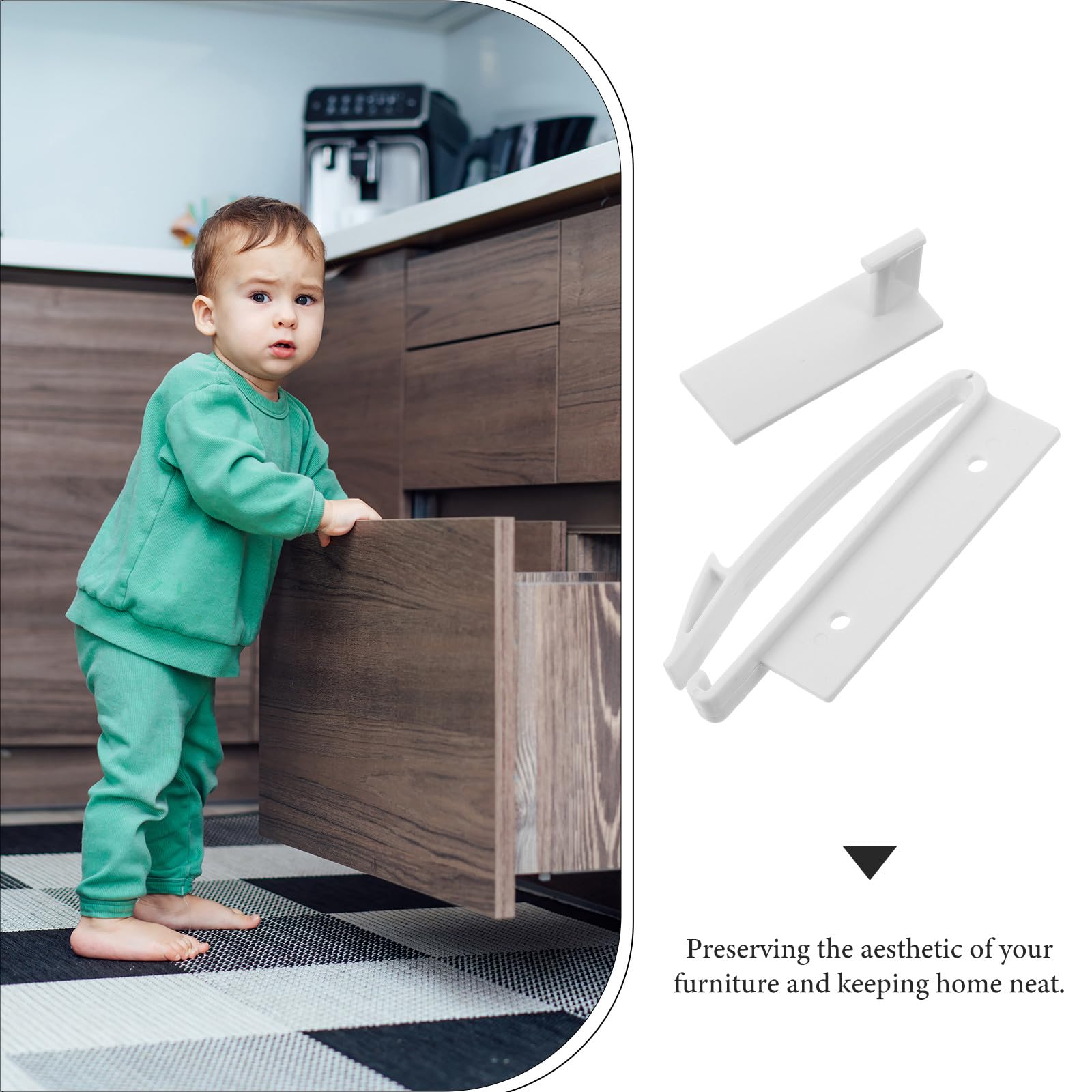 4 cierres autoadhesivos para cajones con cerraduras de seguridad para niños (blancos) - Cierres invisibles para muebles a prueba de bebés, ideales para armarios de cocina y hogar.