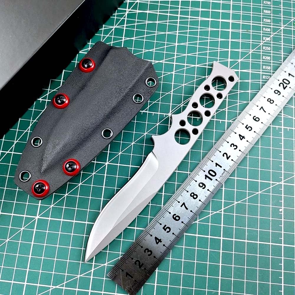 Festes Gegen Full Tang messer Edc Outdoor Jagdmesser Feststehende klinge tanto, gegen Einhandmesser, Gerade scharfe edelstahl messer DC53, survival neck knife, Gürtelmesser mit Kydex scheide, 21 cm