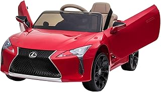 RIRICAR Voiture électrique Lexus LC500, Rouge, sous Licence d'origine, Alimentation par Batterie 12 V, Portes à Ouverture Verticale, Moteur 2X, télécommande 2,4 Ghz, Suspension, démarrage en Douceur