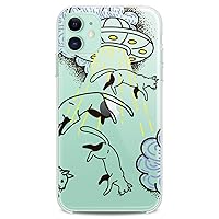 Vista 9 de Carcasa de TPU para Apple iPhone 12 Mini 5G 11 Pro Xs Max X 8 Plus Xr 7 SE Sky Spaceship Clouds Slim Fit Felines Lindo patrón de impresión de gatos