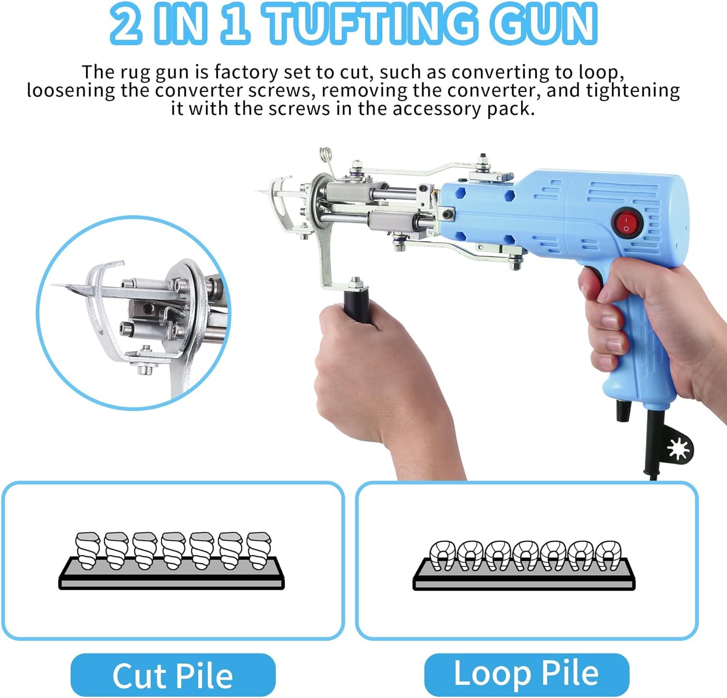 Cut & Loop - Kit de pistola de mechones de pelo ajustable de 7 a 21 mm para