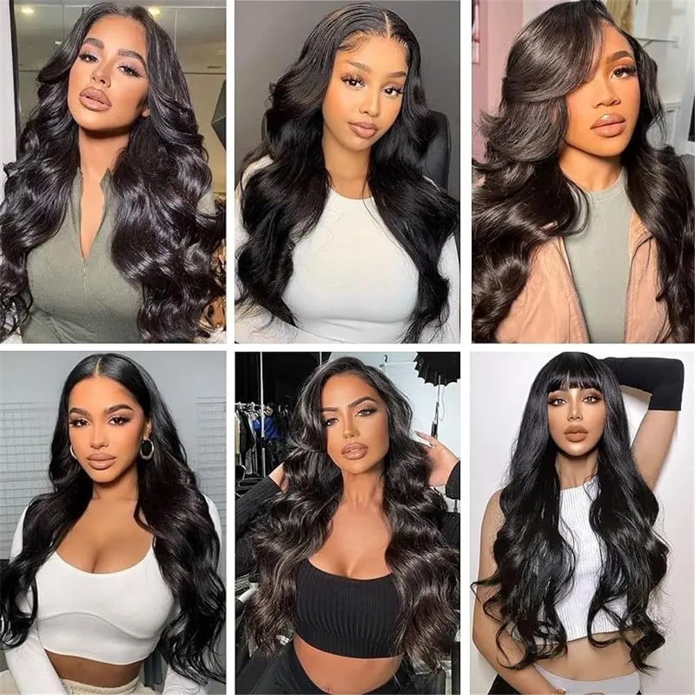 Body Wave brazylijskie przedłużenie włosów z klipsem, ludzkie ciało, 8 szt., dla czarnych kobiet, z 16 klipsami, 120 g, naturalne czarne włosy z klipsem, 16 cali