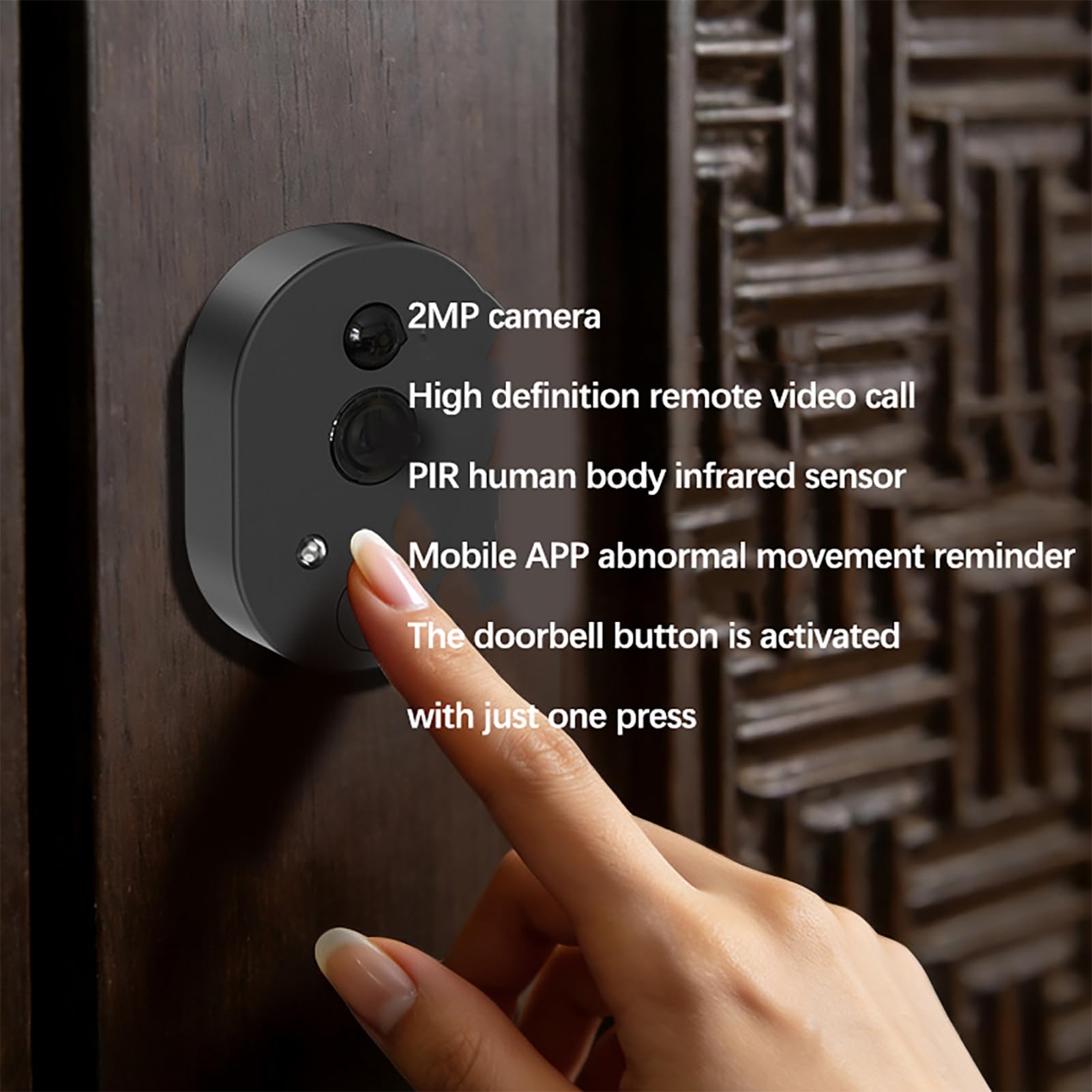 EMUKOEP Campanello Intelligente con Display HD da 4,3 Pollici e Visione | Rilevamento Movimento PIR, Filtraggio Umano, Controllo App WiFi 2.4G, Batteria Ricaricabile da 3000 MAh, Supporta Spessore