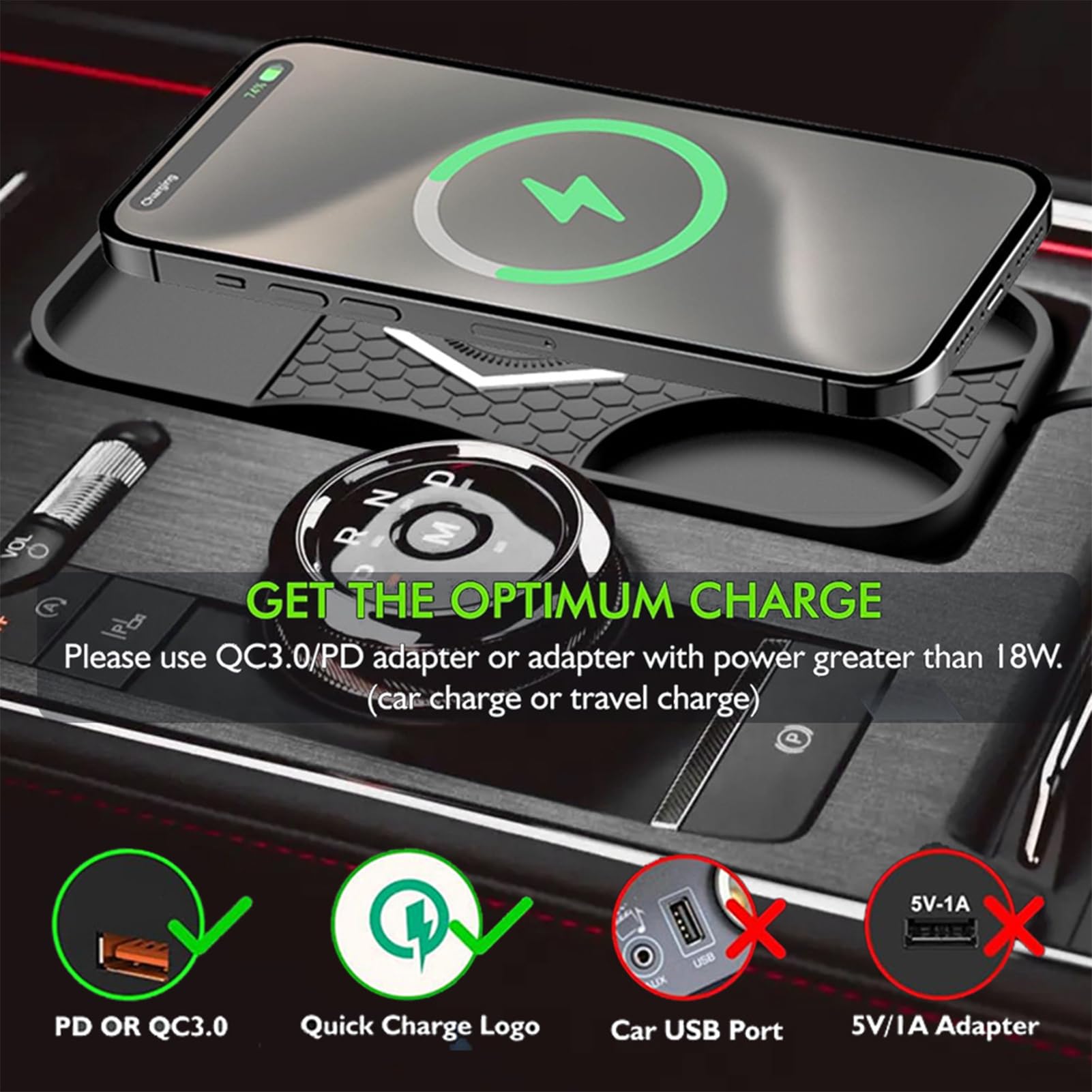 Caricatore Wireless Da Auto Base Cellulare In Silicone Antiscivolo